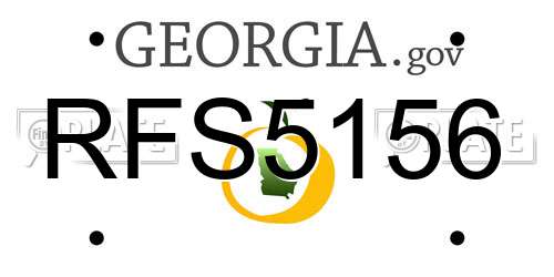RFS5156 Georgia License Plate