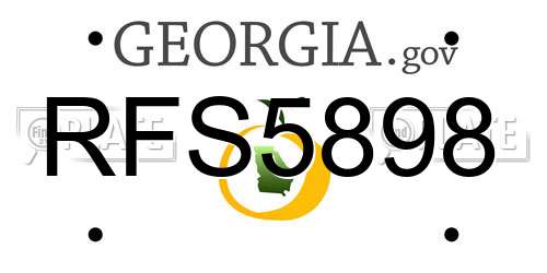 RFS5898 Georgia License Plate