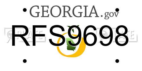 RFS9698 Georgia License Plate