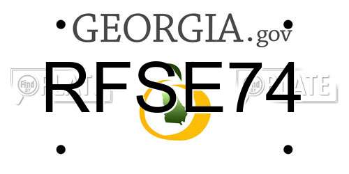 RFSE74 Georgia License Plate