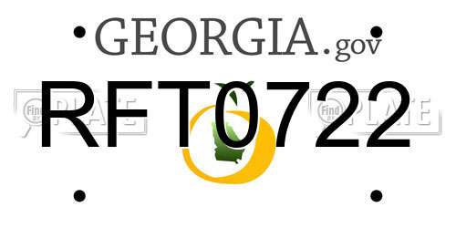 RFT0722 Georgia License Plate
