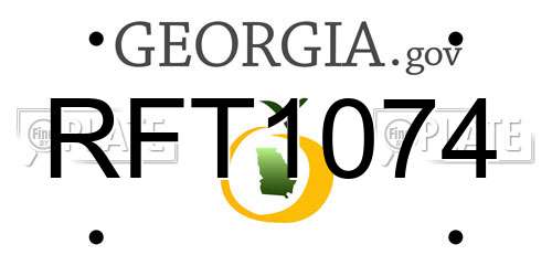 RFT1074 Georgia License Plate