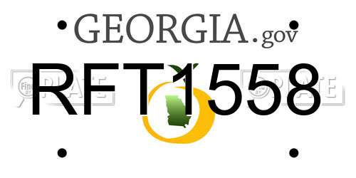 RFT1558 Georgia License Plate