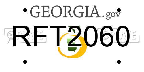 RFT2060 Georgia License Plate