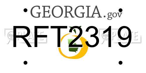 RFT2319 Georgia License Plate