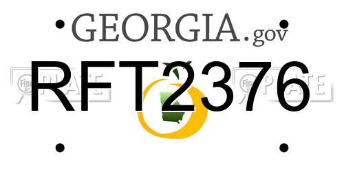 RFT2376 Georgia License Plate
