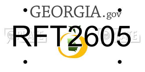 RFT2605 Georgia License Plate