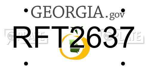 RFT2637 Georgia License Plate