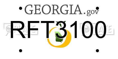 RFT3100 Georgia License Plate