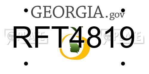 RFT4819 Georgia License Plate