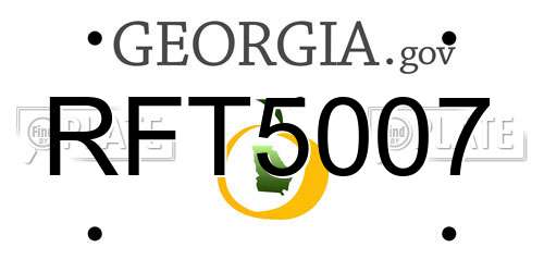 RFT5007 Georgia License Plate