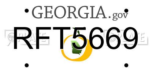 RFT5669 Georgia License Plate