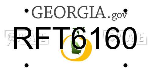 RFT6160 Georgia License Plate
