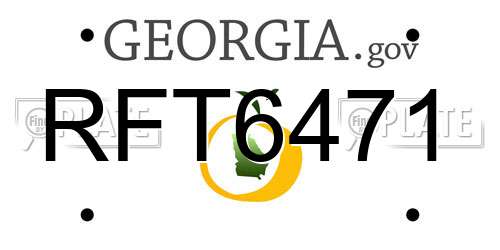 RFT6471 Georgia License Plate