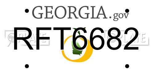 RFT6682 Georgia License Plate