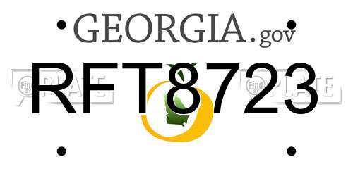 RFT8723 Georgia License Plate