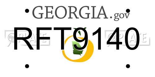RFT9140 Georgia License Plate
