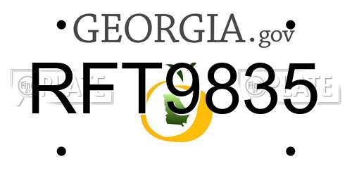 RFT9835 Georgia License Plate