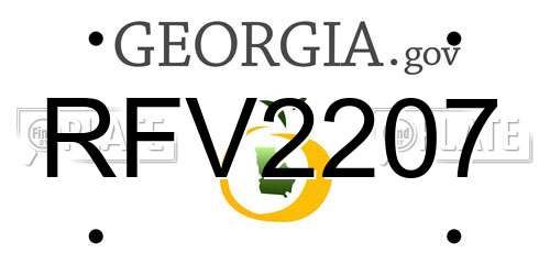 RFV2207 Georgia License Plate