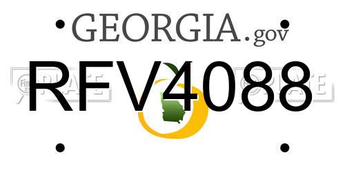 RFV4088 Georgia License Plate