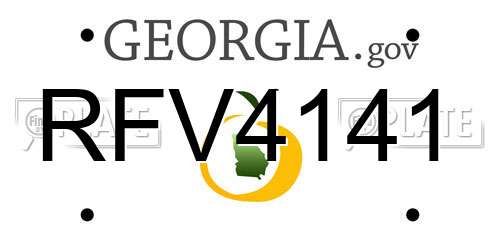 RFV4141 Georgia License Plate