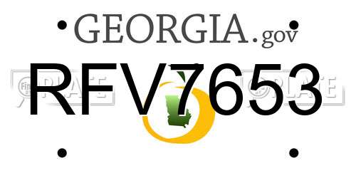 RFV7653 Georgia License Plate