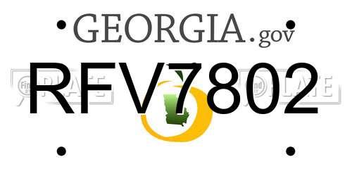 RFV7802 Georgia License Plate
