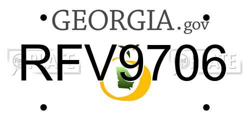 RFV9706 Georgia License Plate
