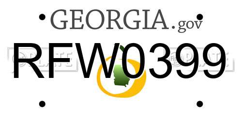RFW0399 Georgia License Plate