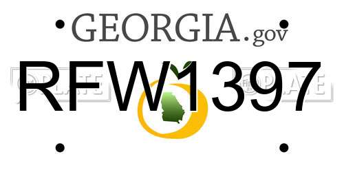 RFW1397 Georgia License Plate