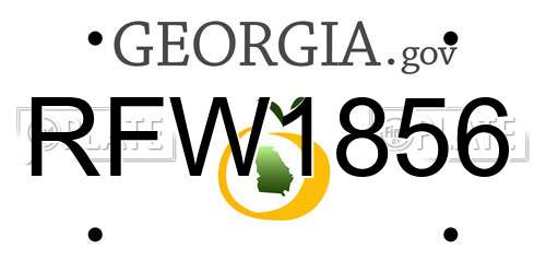 RFW1856 Georgia License Plate