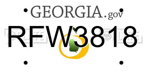 RFW3818 Georgia License Plate