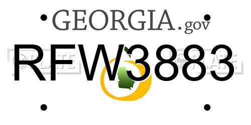 RFW3883 Georgia License Plate