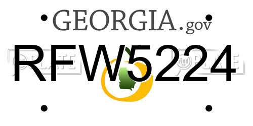 RFW5224 Georgia License Plate
