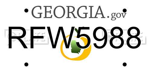 RFW5988 Georgia License Plate