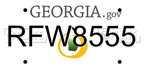 RFW8555 Georgia License Plate