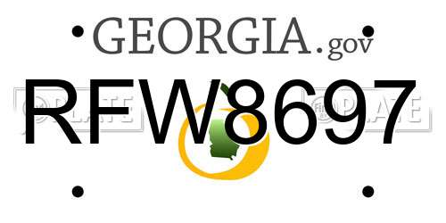 RFW8697 Georgia License Plate