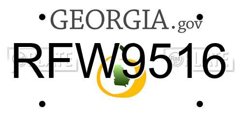 RFW9516 Georgia License Plate
