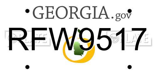 RFW9517 Georgia License Plate
