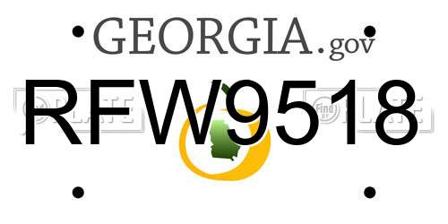 RFW9518 Georgia License Plate