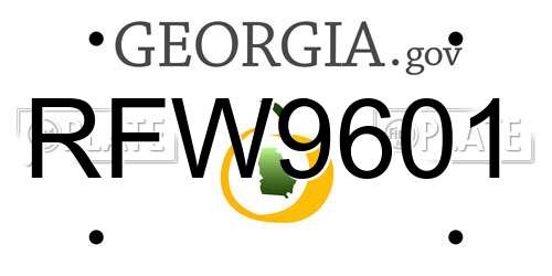 RFW9601 Georgia License Plate