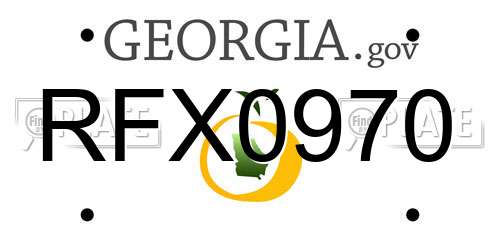 RFX0970 Georgia License Plate