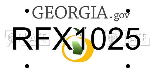 RFX1025 Georgia License Plate
