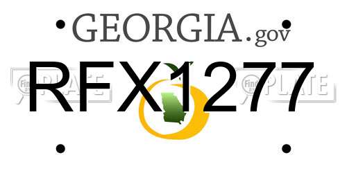 RFX1277 Georgia License Plate