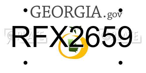 RFX2659 Georgia License Plate