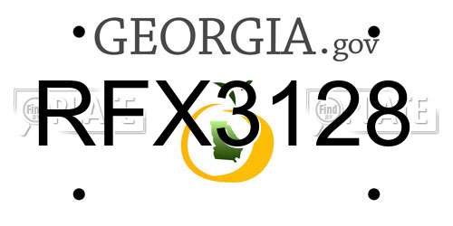 RFX3128 Georgia License Plate