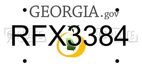 RFX3384 Georgia License Plate