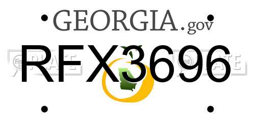 RFX3696 Georgia License Plate