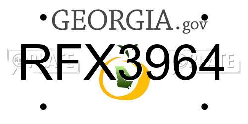RFX3964 Georgia License Plate