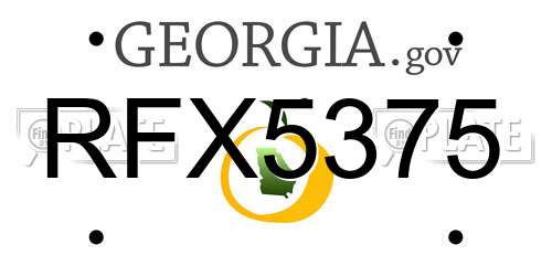 RFX5375 Georgia License Plate
